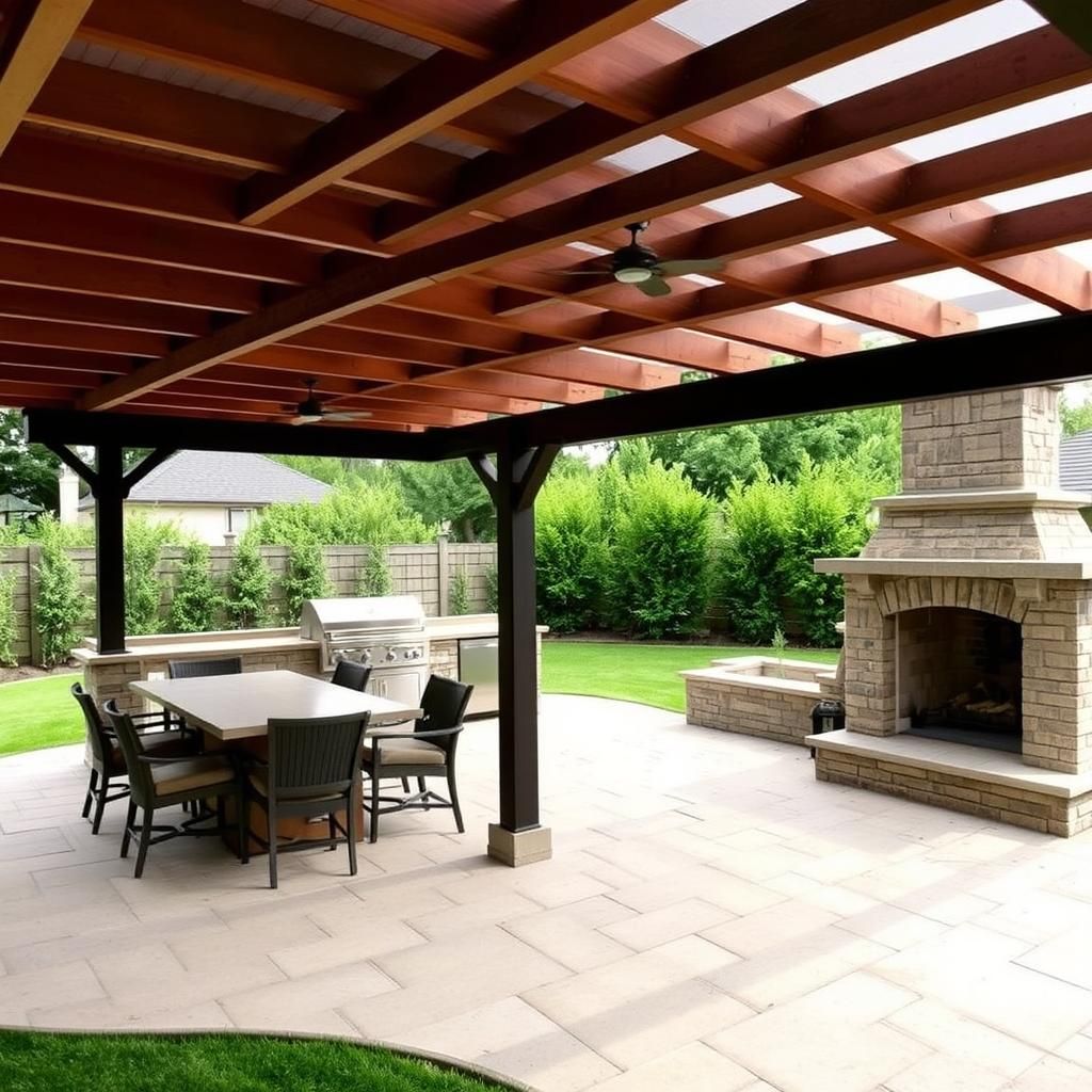 Pergola With Outdoor Kitchen