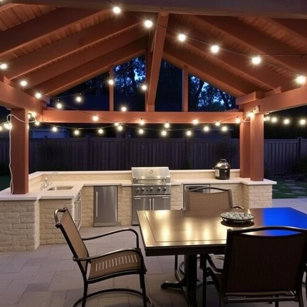 Outdoor Entertainment Paradise: Pergola with Kitchen and Dining