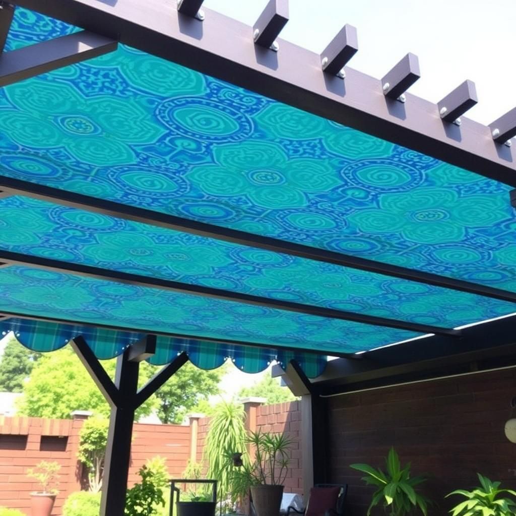 Pergola with Patterned Shade Cloth