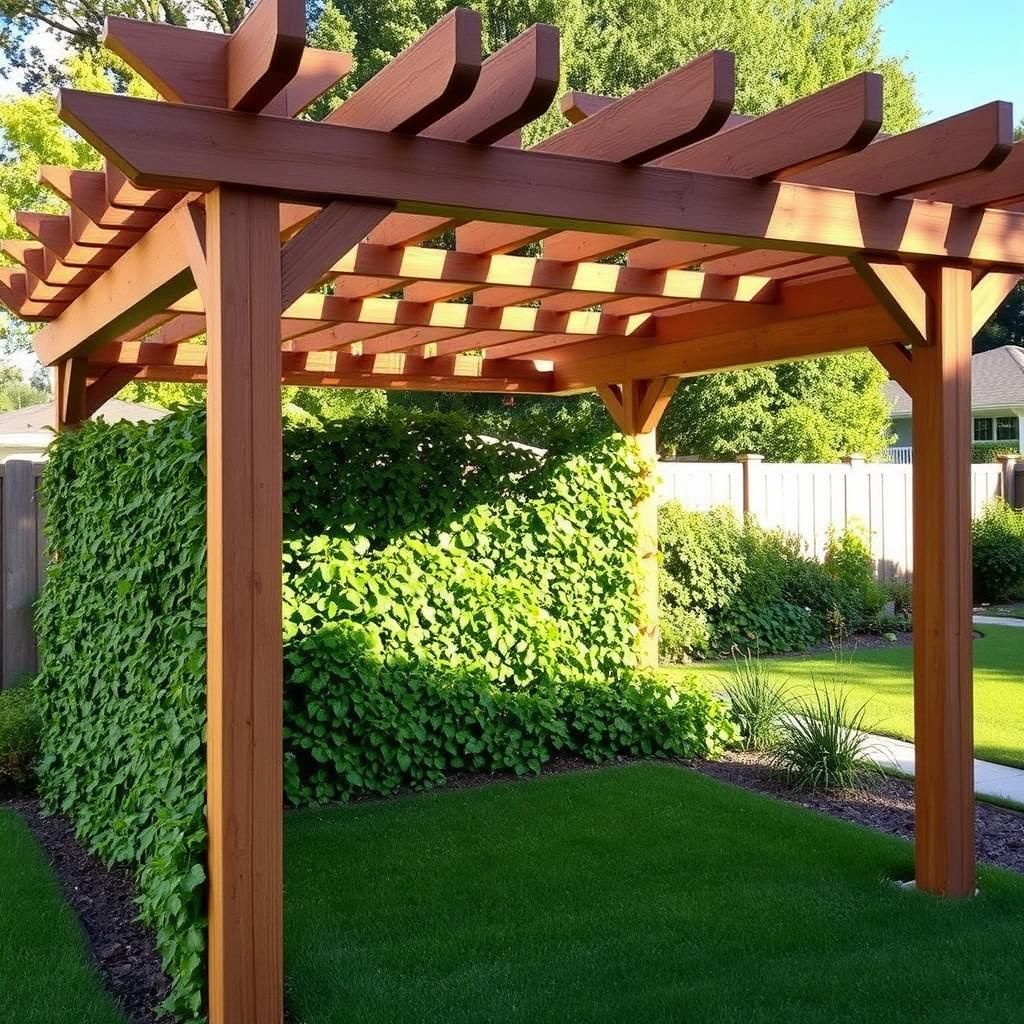 Pergola with Privacy Wall Made of Plants