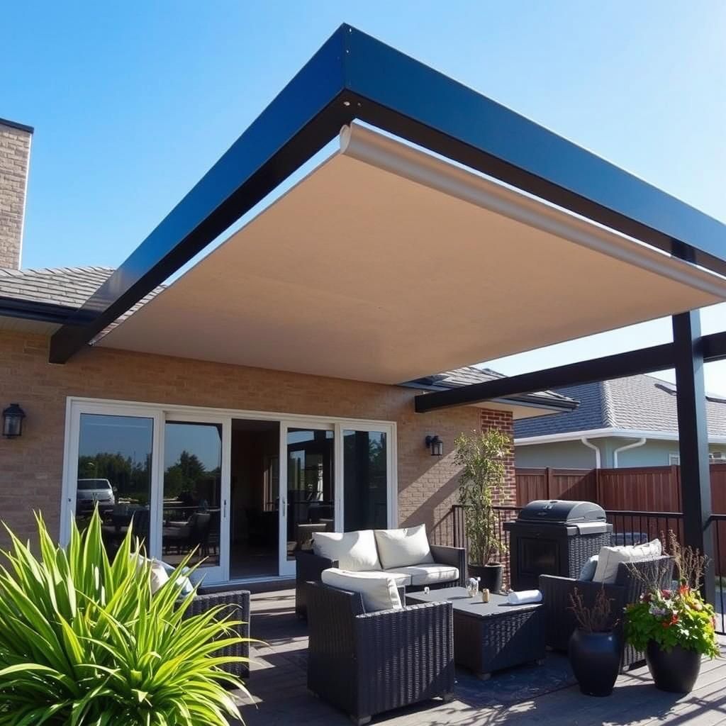 Pergola with retractable canopy