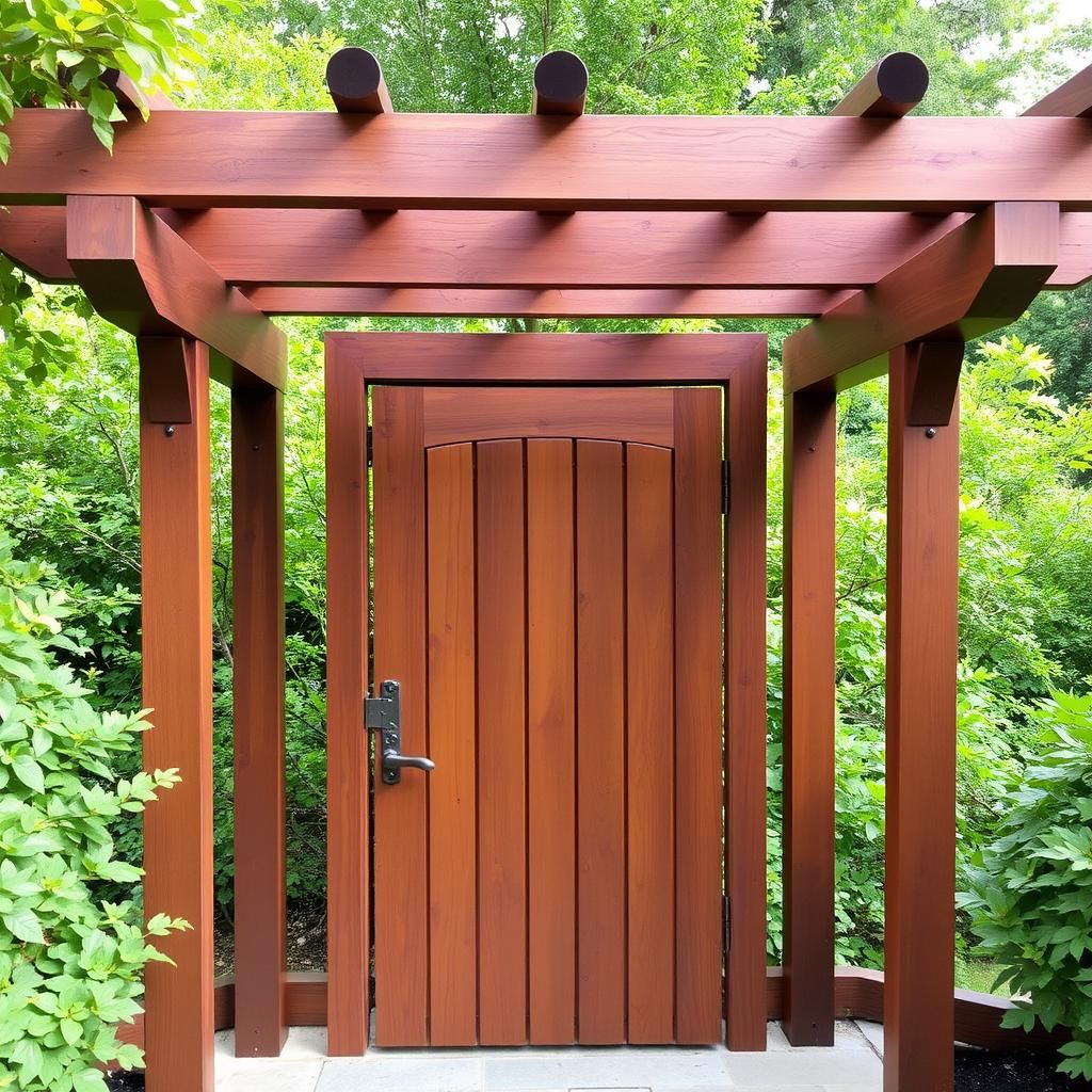 Pergola with Wooden Door