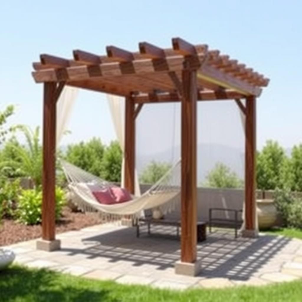 Relaxing pergola retreat