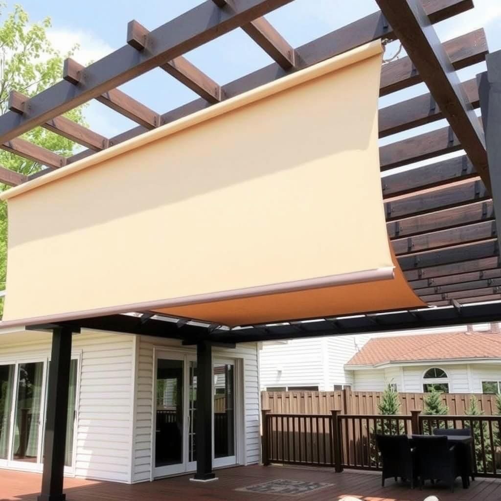 Pergola with retractable awning