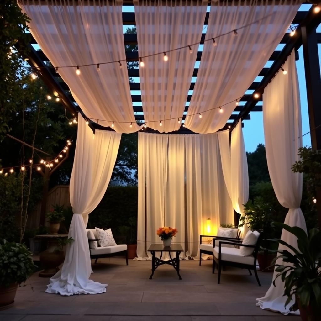 Romantic pergola canopy idea