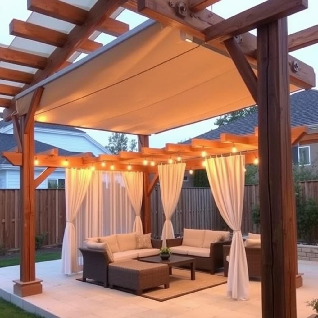 Rustic Charm Retractable Pergola