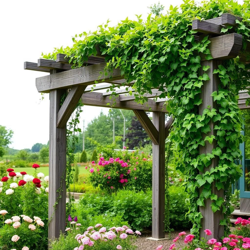 Rustic Pergola with Vines