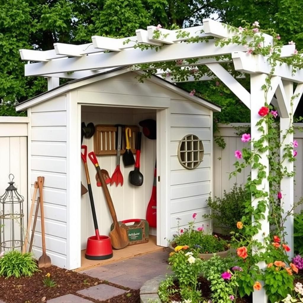 Shed Pergola for Garden Tools