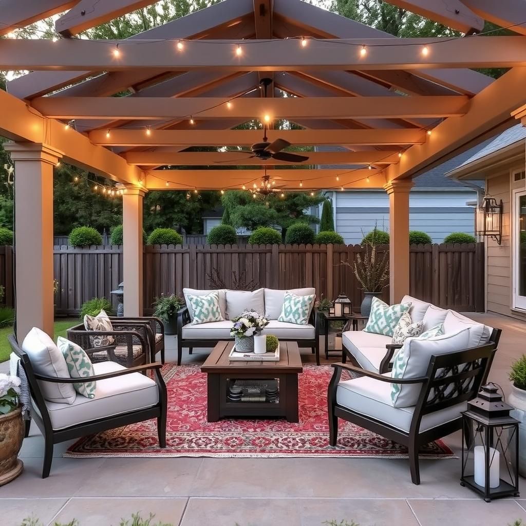 Side Pergola Transformed into Cozy Outdoor Living Room