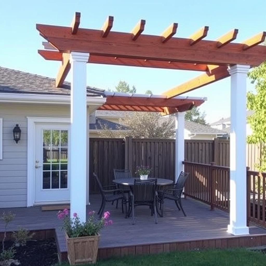 Small pergola on a deck