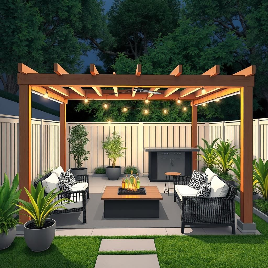 Modern Pergola Design for Small Backyard