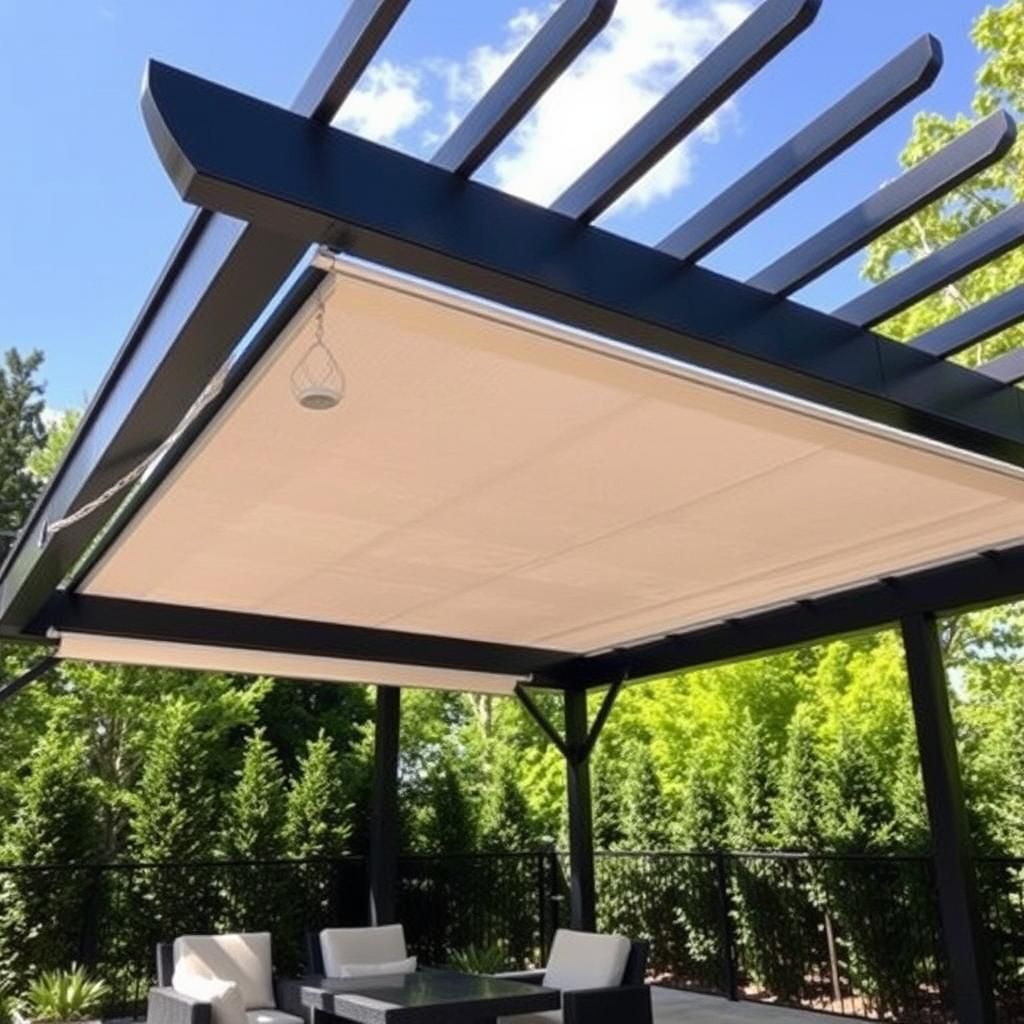 Modern Pergola Design with Solar Shades