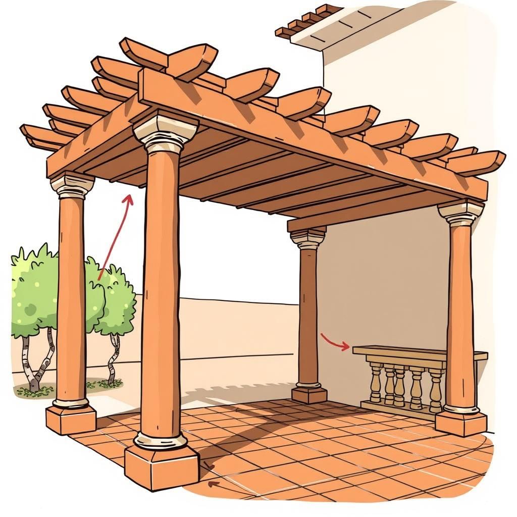 Building a Spanish Pergola