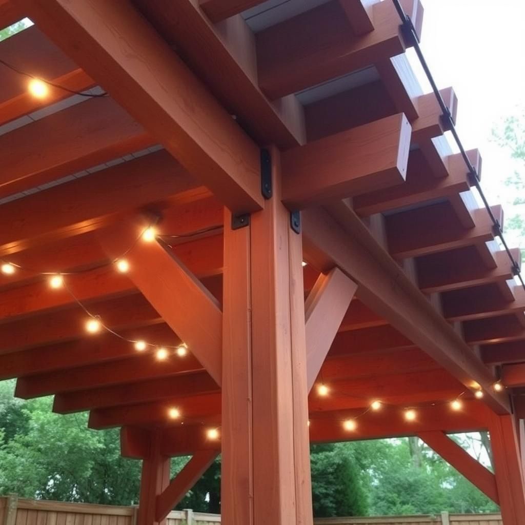 Pergola with warm string lights