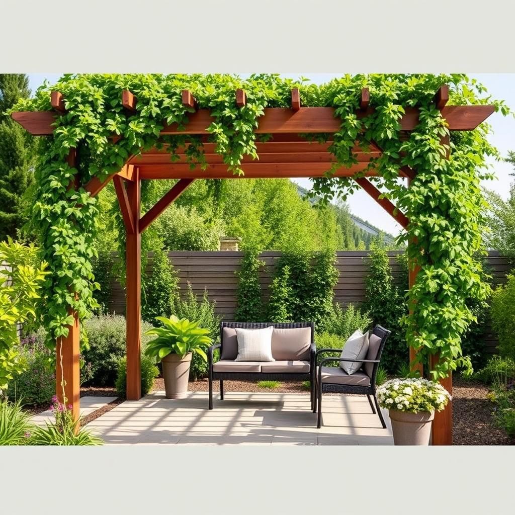 Tranquil Garden Retreat with a Toja Grid Pergola