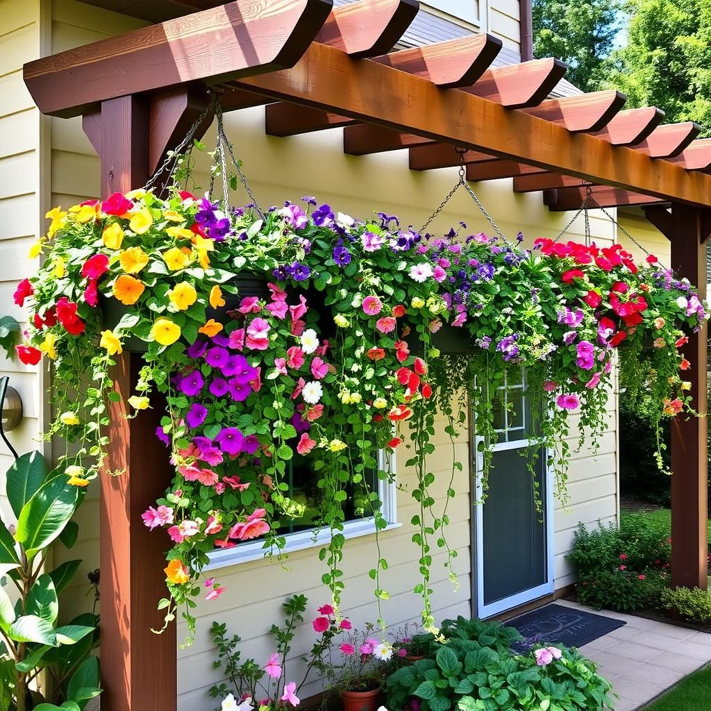 Vertical Garden on Side of House Pergola