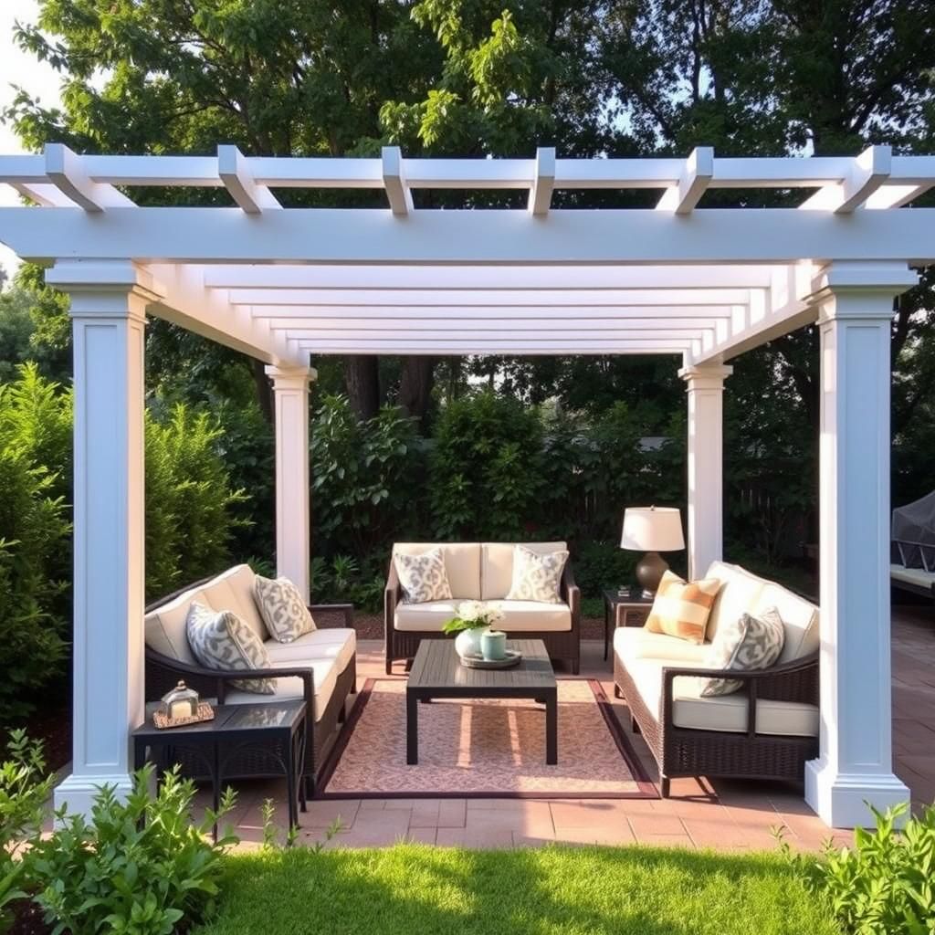 White Pergola Lounge Area