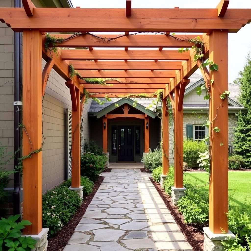 Wooden Entrance Pergola