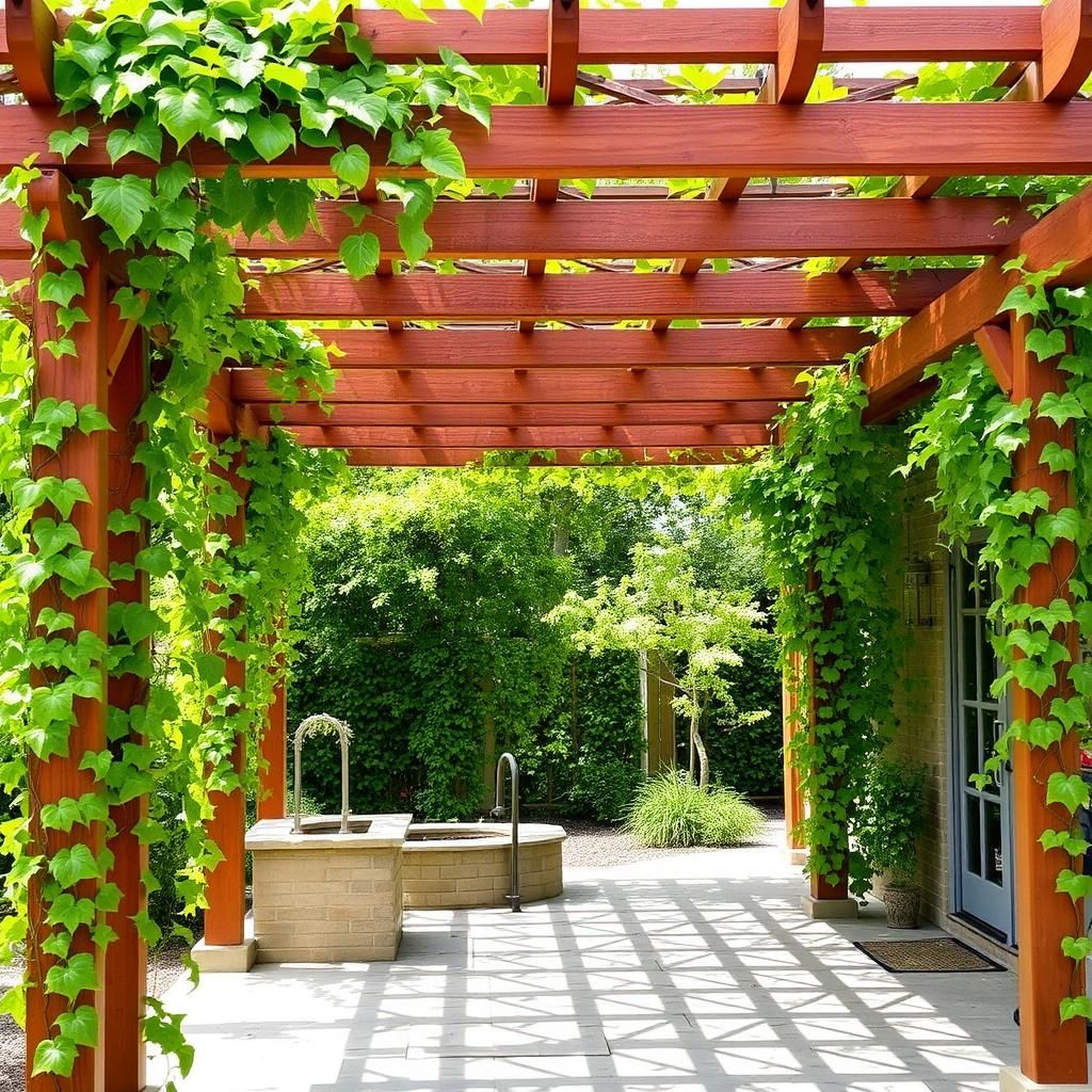 Pergola with Lush Greenery