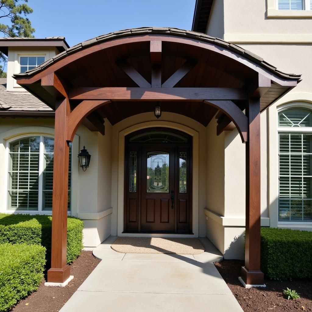 Arched Pergola Above Front Door