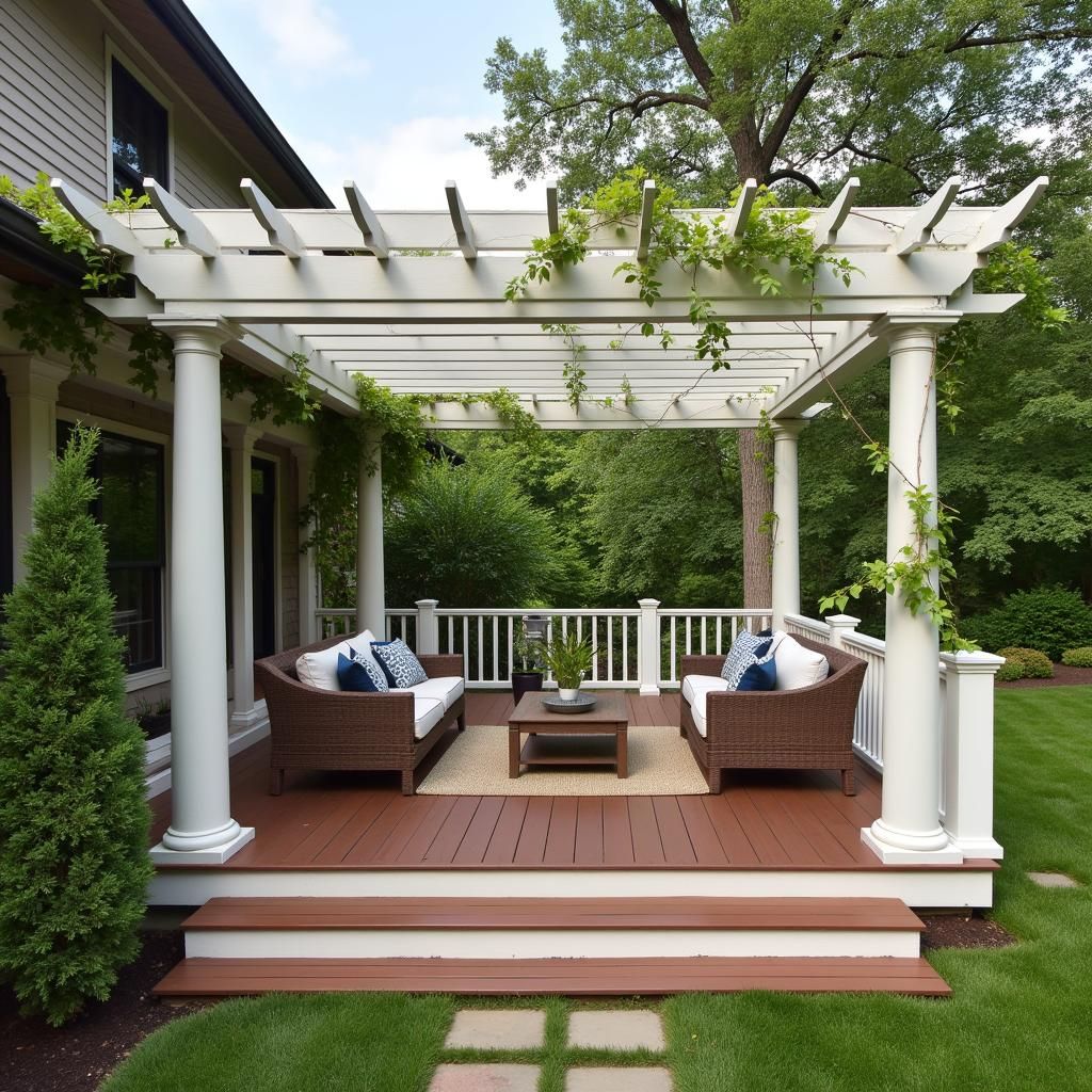 Craftsman deck with pergola