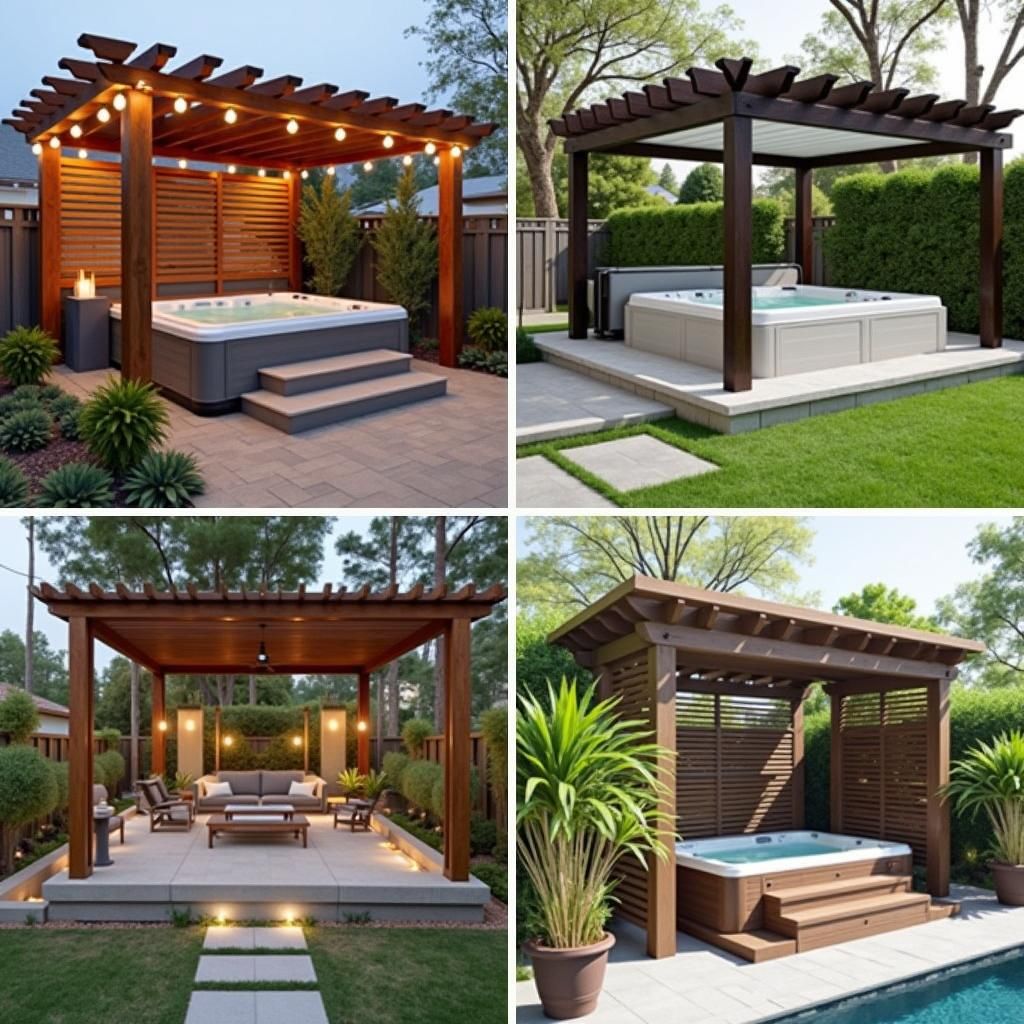 Hot tub pergola designs