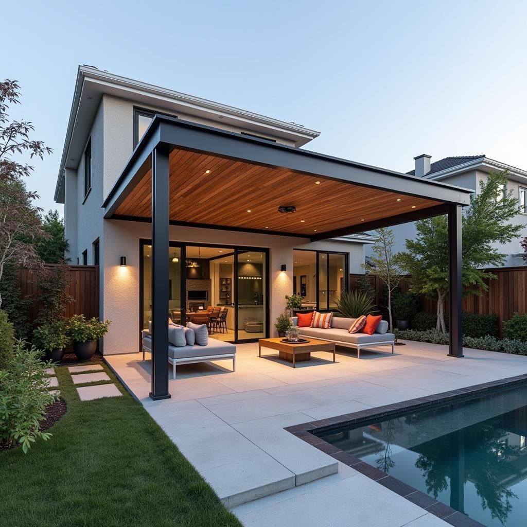 Modern Pergola Design Complementing Home Architecture