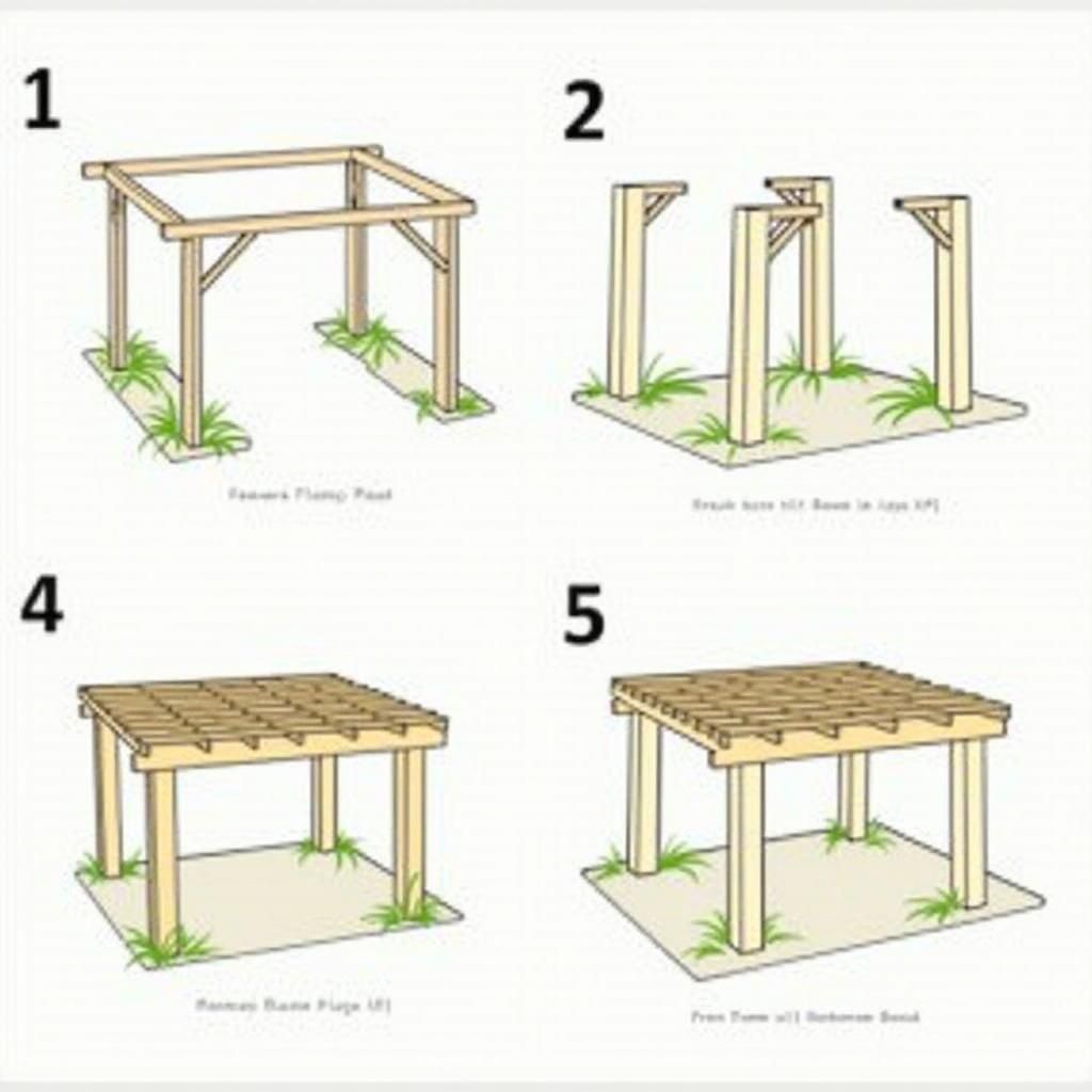 Building the frame of a pergola