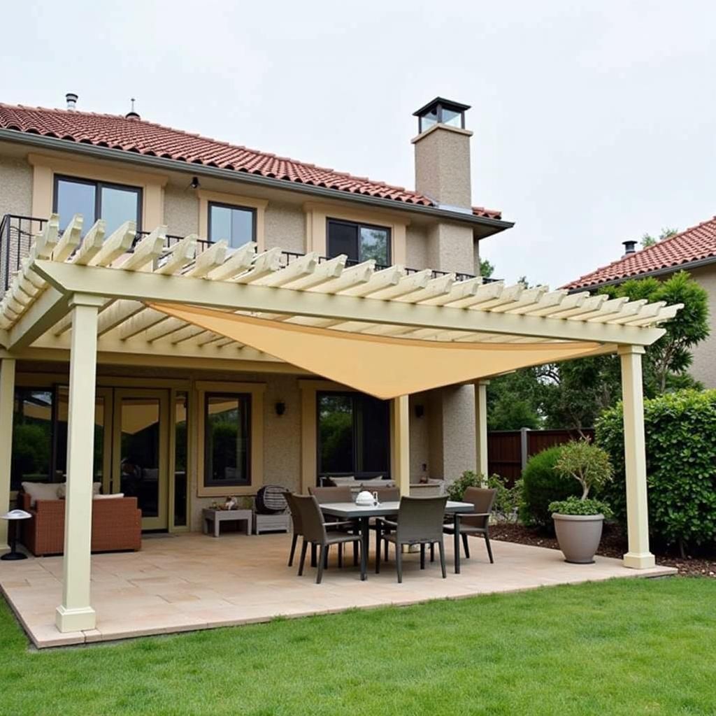 Pergola with Shade Sail - Size and Placement