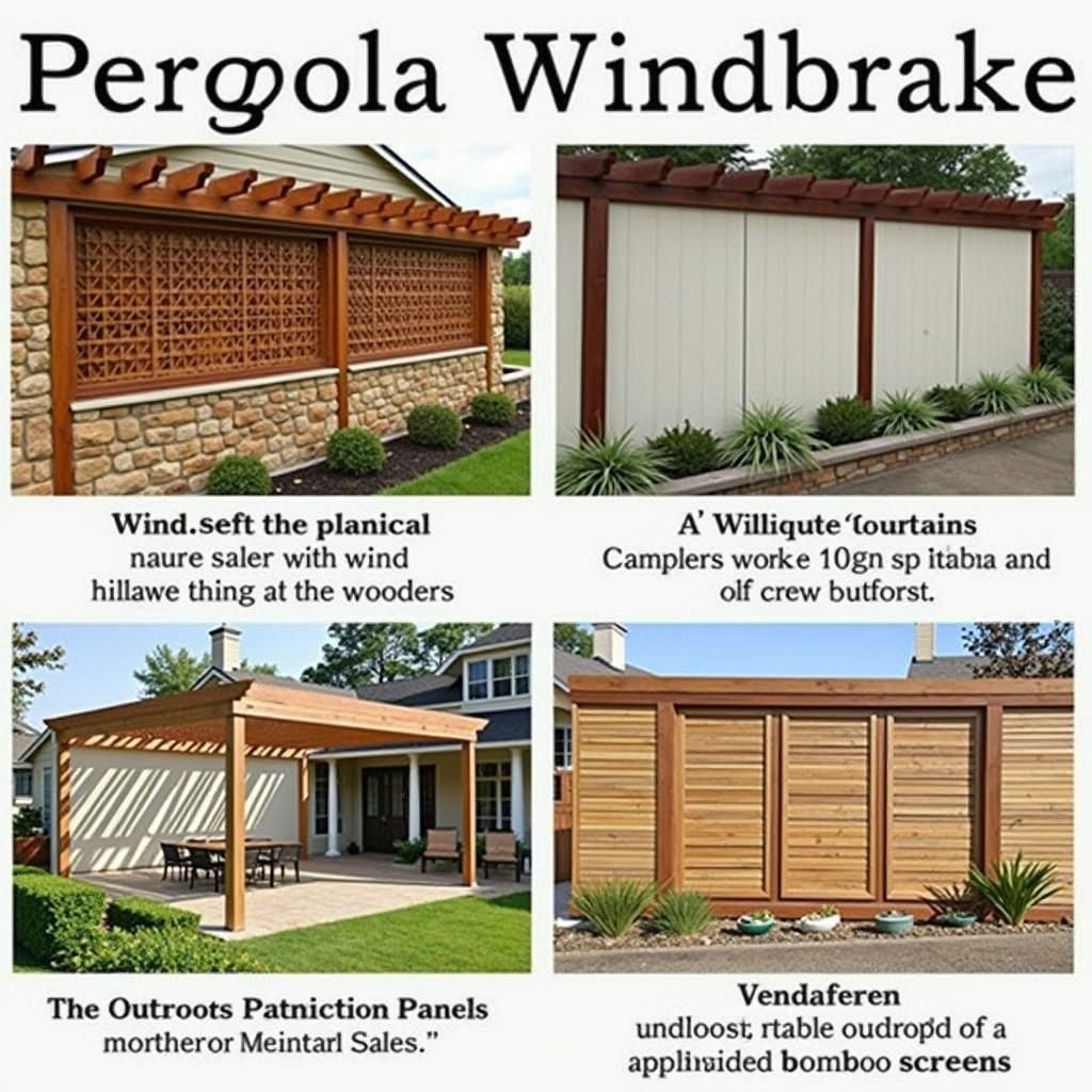 Various pergola windbreak materials