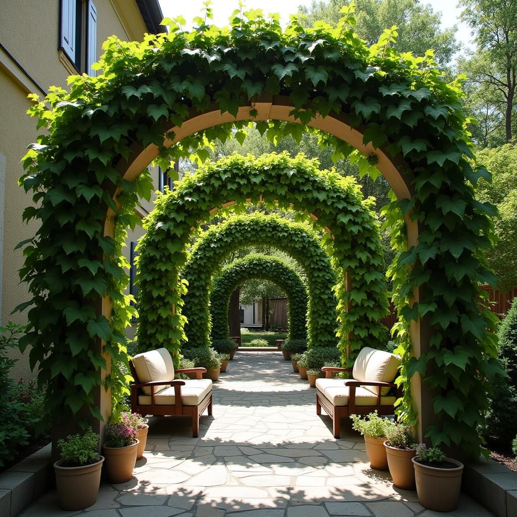 Romantic Arch Pergola with Vines