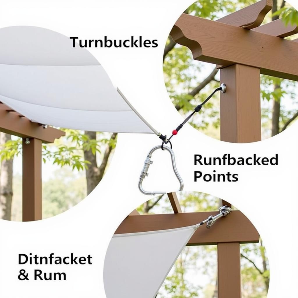 Secure mounting points for pergola shade sail