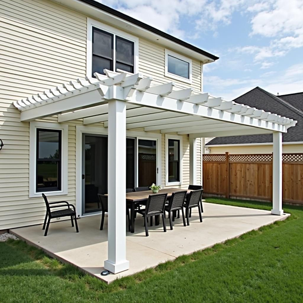 Simple Pergola Design Attached to House