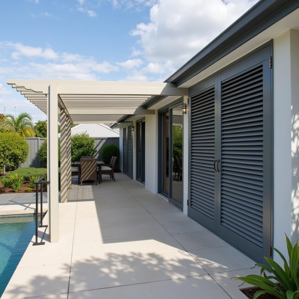 Adjustable Louvre Pergola Screen Brisbane