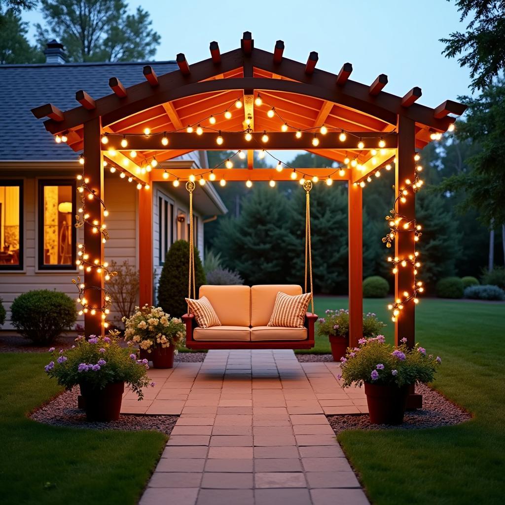 Arched Pergola Decor for Ranch Home