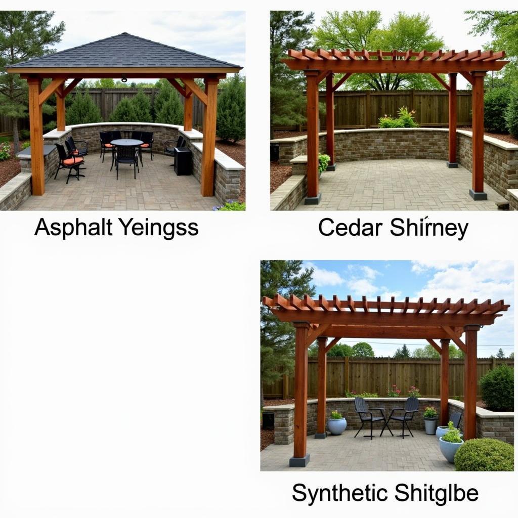 Backyard Pergola with Different Shingle Styles