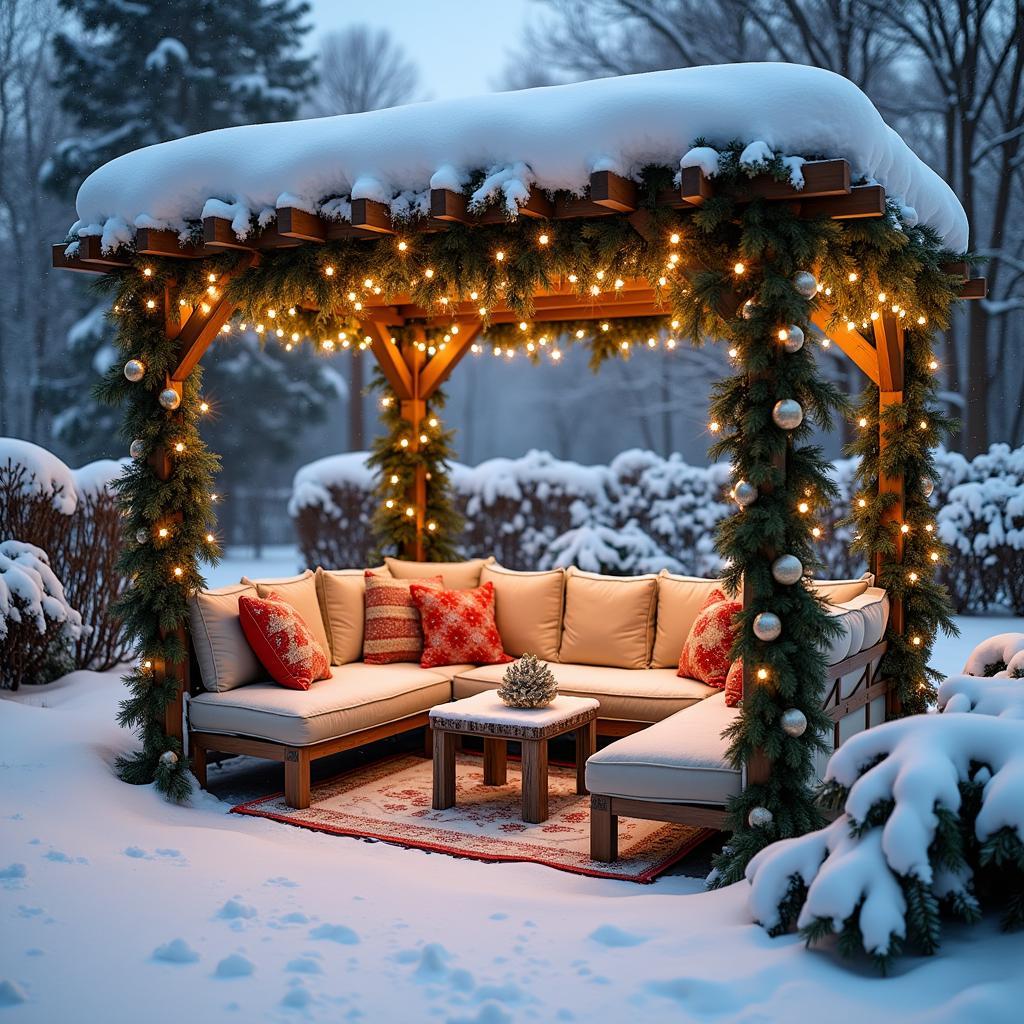 Christmas Pergola Winter Wonderland Scene