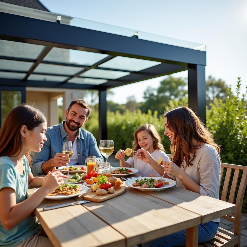 Enjoying a Clear Roof Pergola