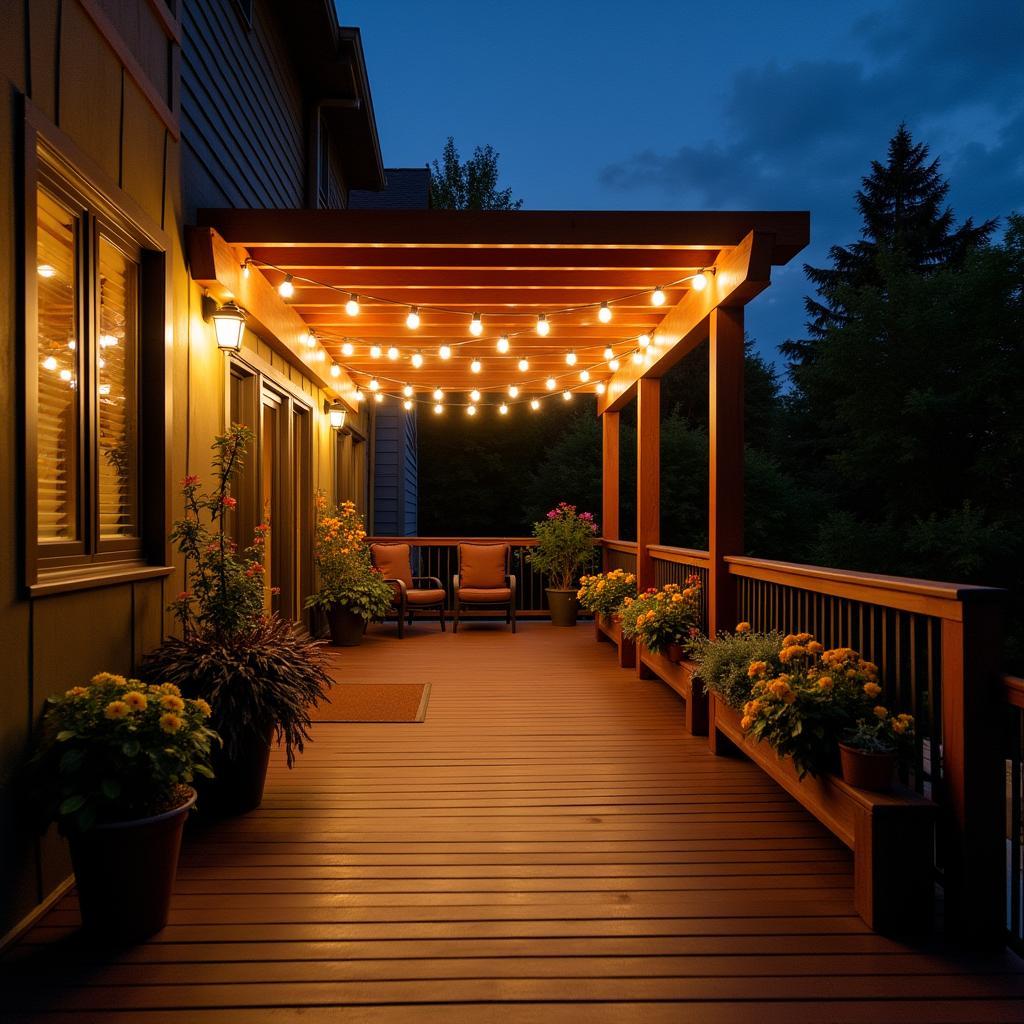 Deck Planters and Pergola Lighting Ideas