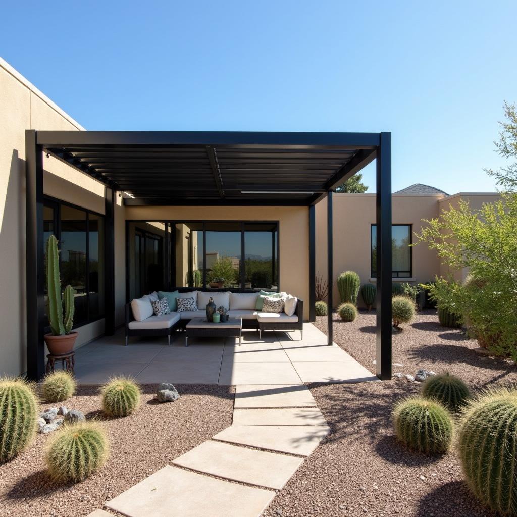 Modern Aluminum Pergola in Desert Setting