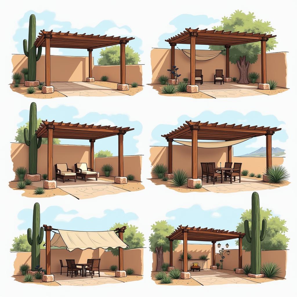 Step-by-step construction of a DIY desert pergola