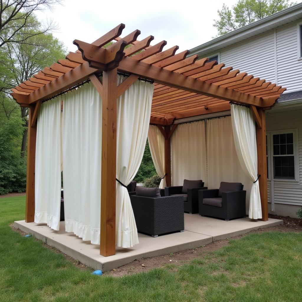 DIY Pergola Curtain Rod using Electrical Conduit