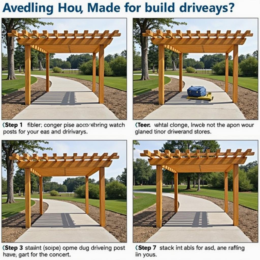DIY Wooden Driveway Pergola Construction
