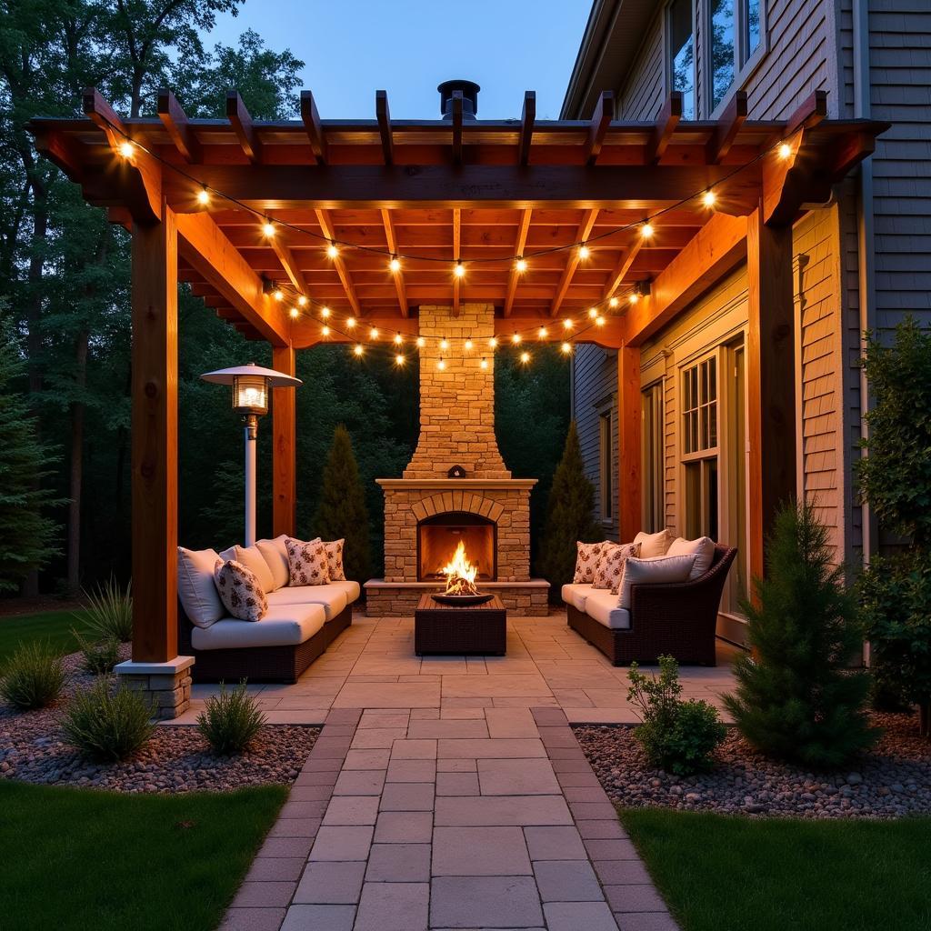 Cozy Enclosed Pergola with Lighting and Heating for Year-Round Enjoyment