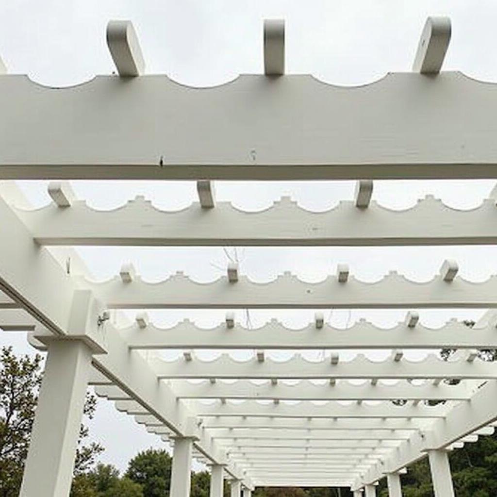 Finished Scalloped Pergola Rafters