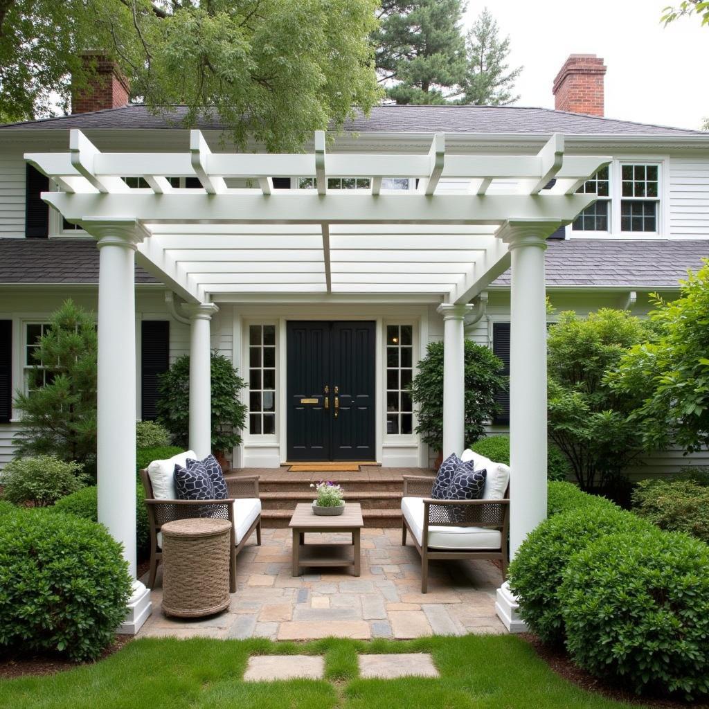 Freestanding Pergola in Colonial Garden Setting