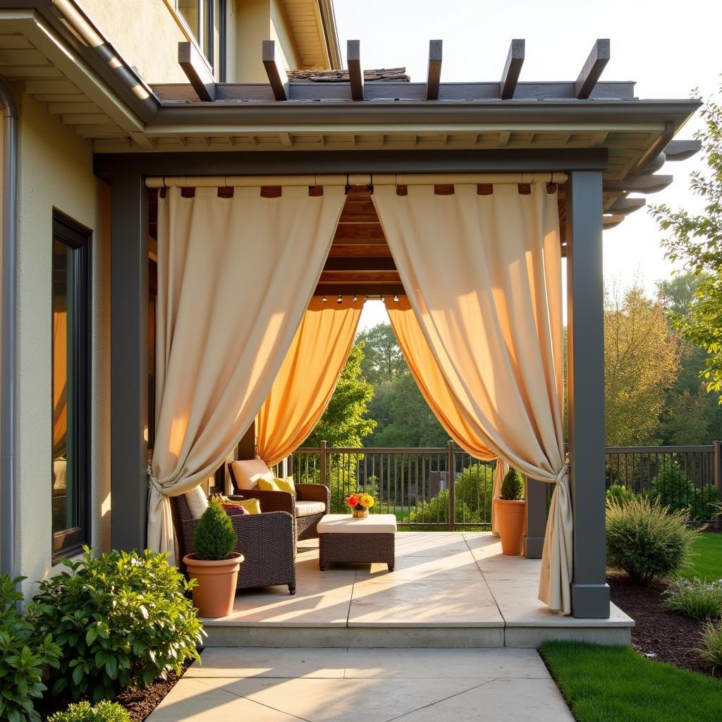 Canvas Pergola Curtains for Front Porch