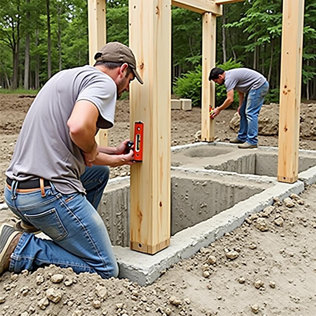 Installing Cable Pergola Posts: Setting Posts in Concrete