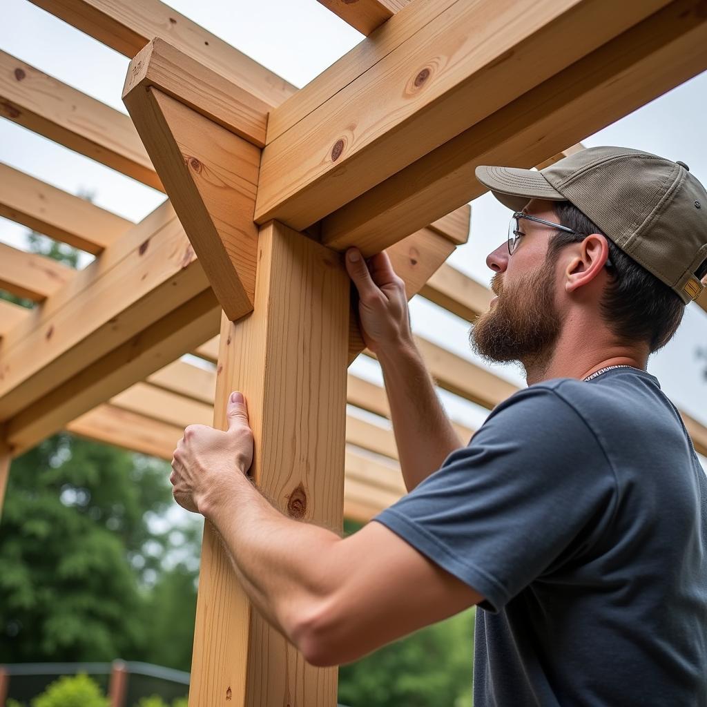 Installing the Cedar Eyebrow onto the Pergola Frame