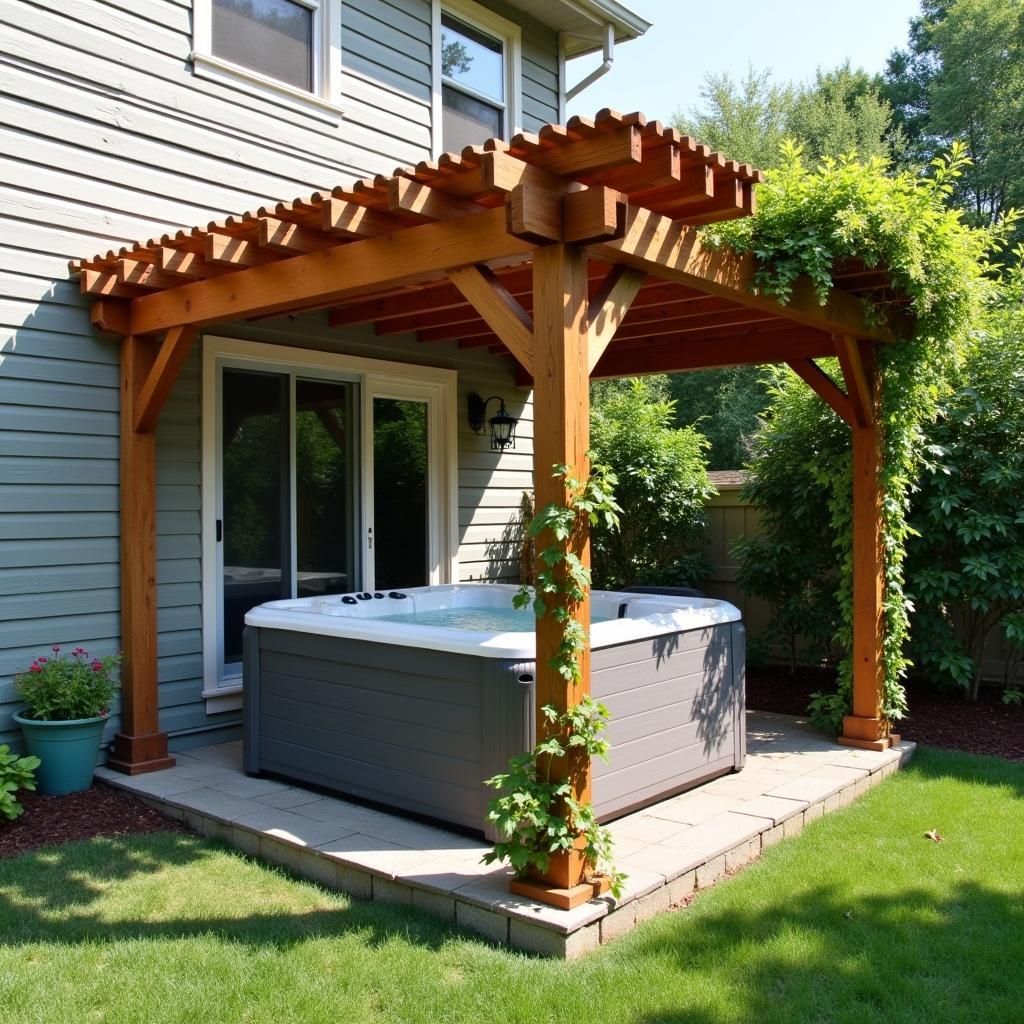 Attached Pergola Design for Intex Spa